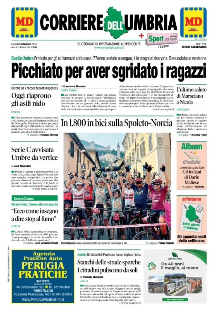 Prima-pagina-corriere umbria-del-2024-09-02